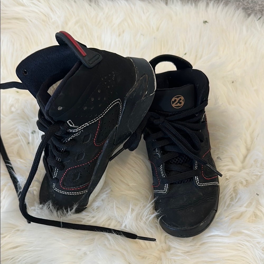 Jordan Kids Shoes Black with Red Accents